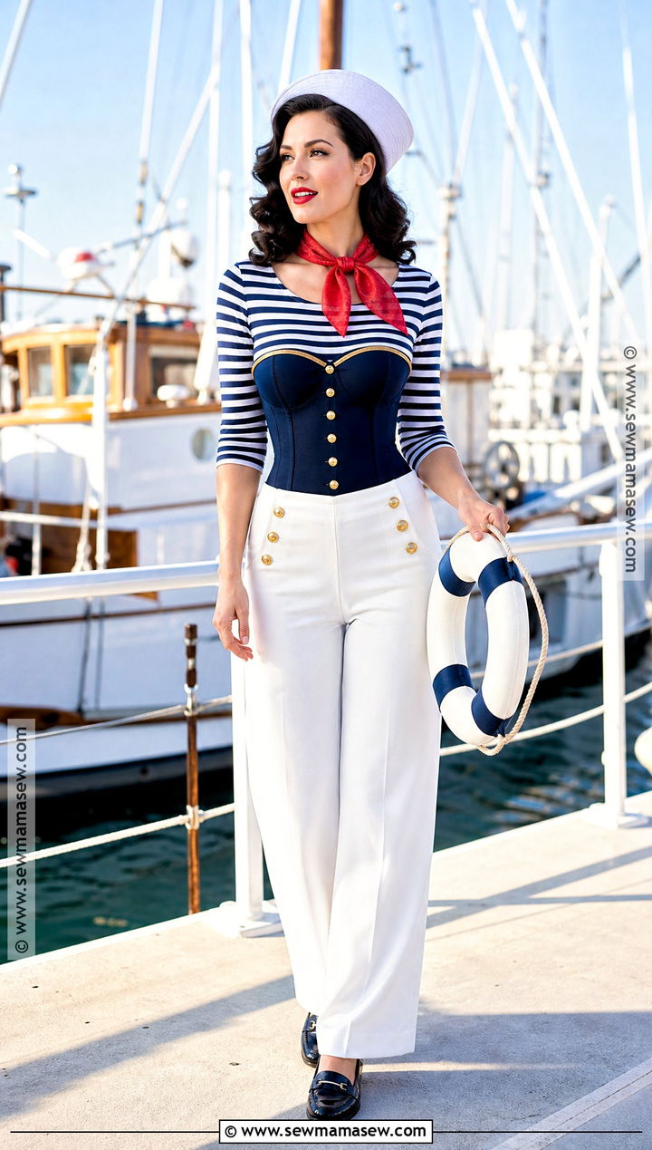 Blue Sailor Corset Costume - 35 Blue Corset Halloween Costumes