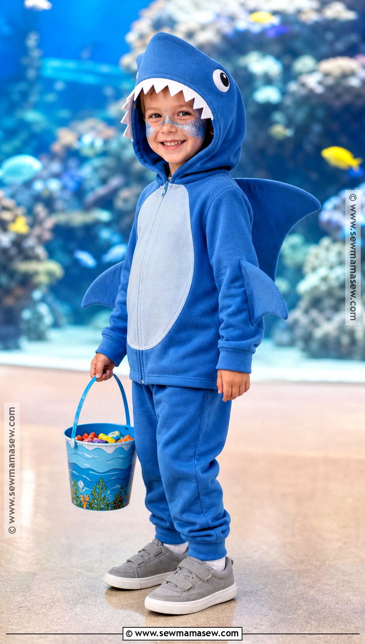 Blue Shark Costume With Fin Hoodie - 40 kids costumes