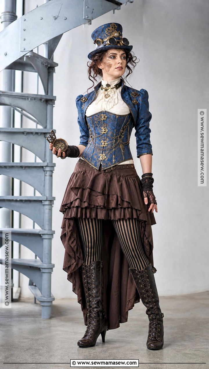 Blue Steampunk Corset Costume - 35 Blue Corset Halloween Costumes