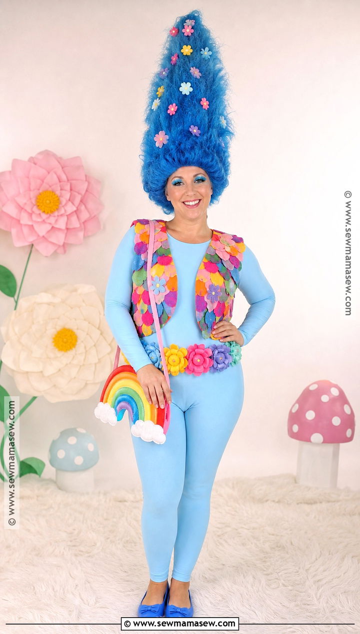 Blue Troll Doll Costume With Tall Hair - 30 blue hair costume ideas