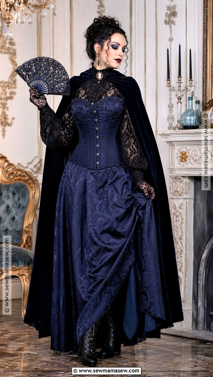 Blue Victorian Vampire Corset Costume - 35 Blue Corset Halloween Costumes