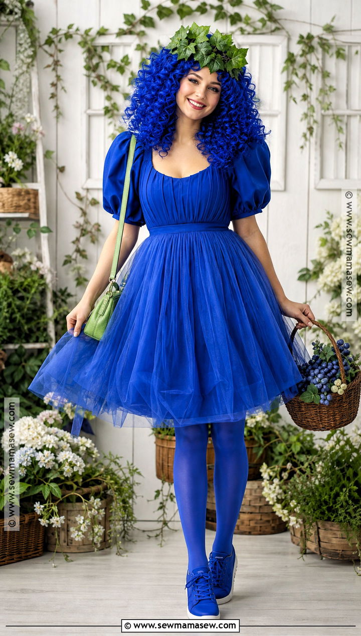 Blueberry Costume With Curly Blue Hair - 30 blue hair costume ideas