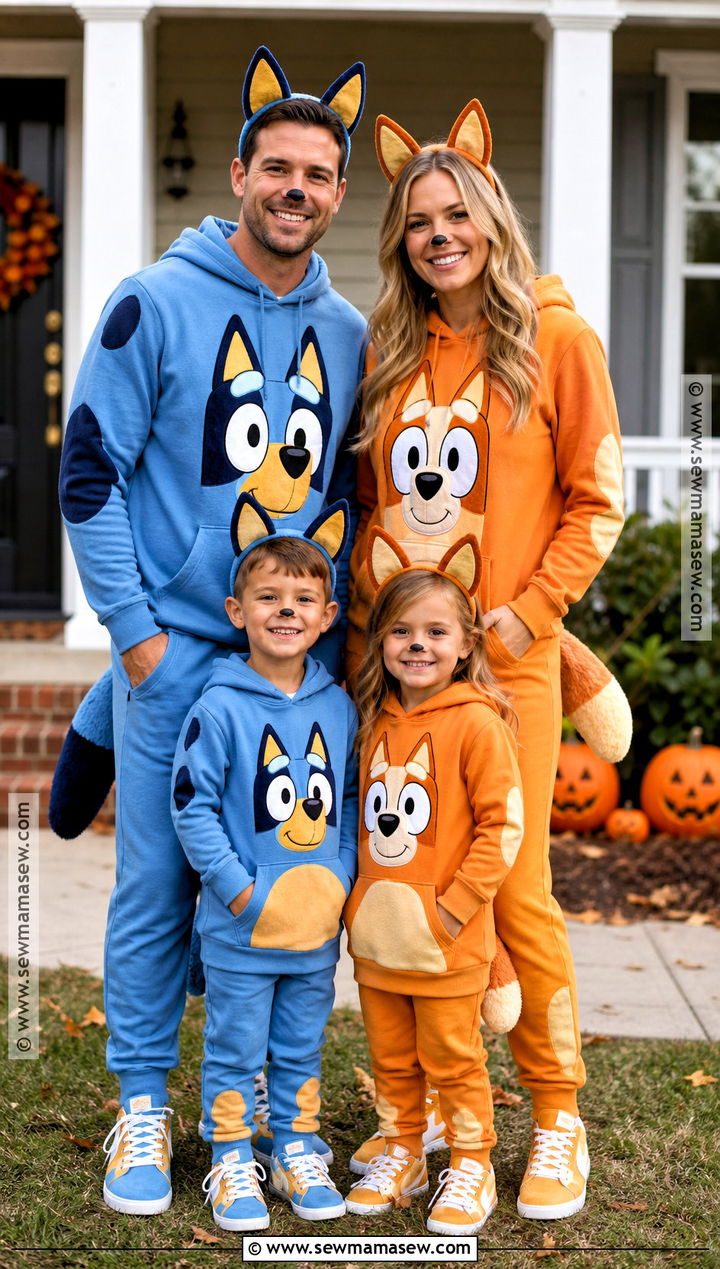 Bluey Family Costume - 40 family halloween costumes for 4