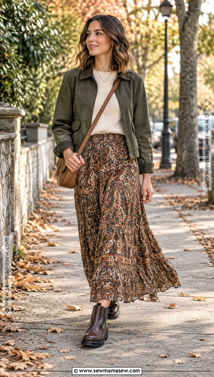 Blundstone Boots With Maxi Skirt And Knit Sweater - 20 Blundstone Women Outfit Fall Ideas