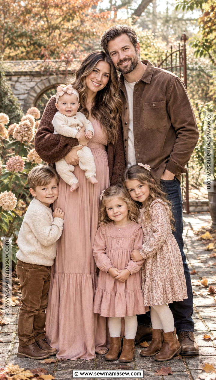 Blush And Brown Fall Family Photo Outfits - 20 outdoor family photo outfits fall