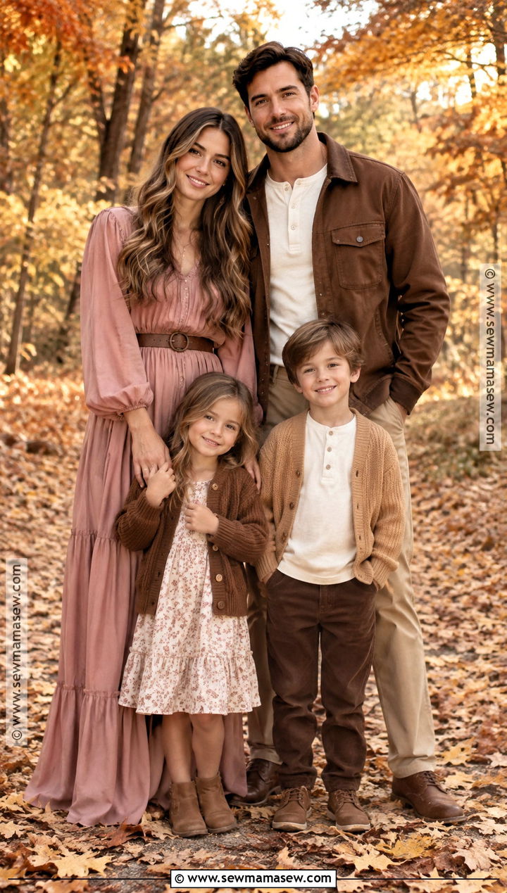 Blush And Brown Fall Family Photo Outfits - 15 Family Photoshoot Outfit Ideas Fall