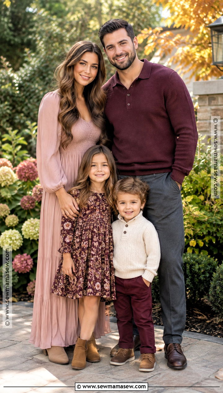 Blush And Burgundy Fall Family Photo Outfits - 15 family pics fall outfits