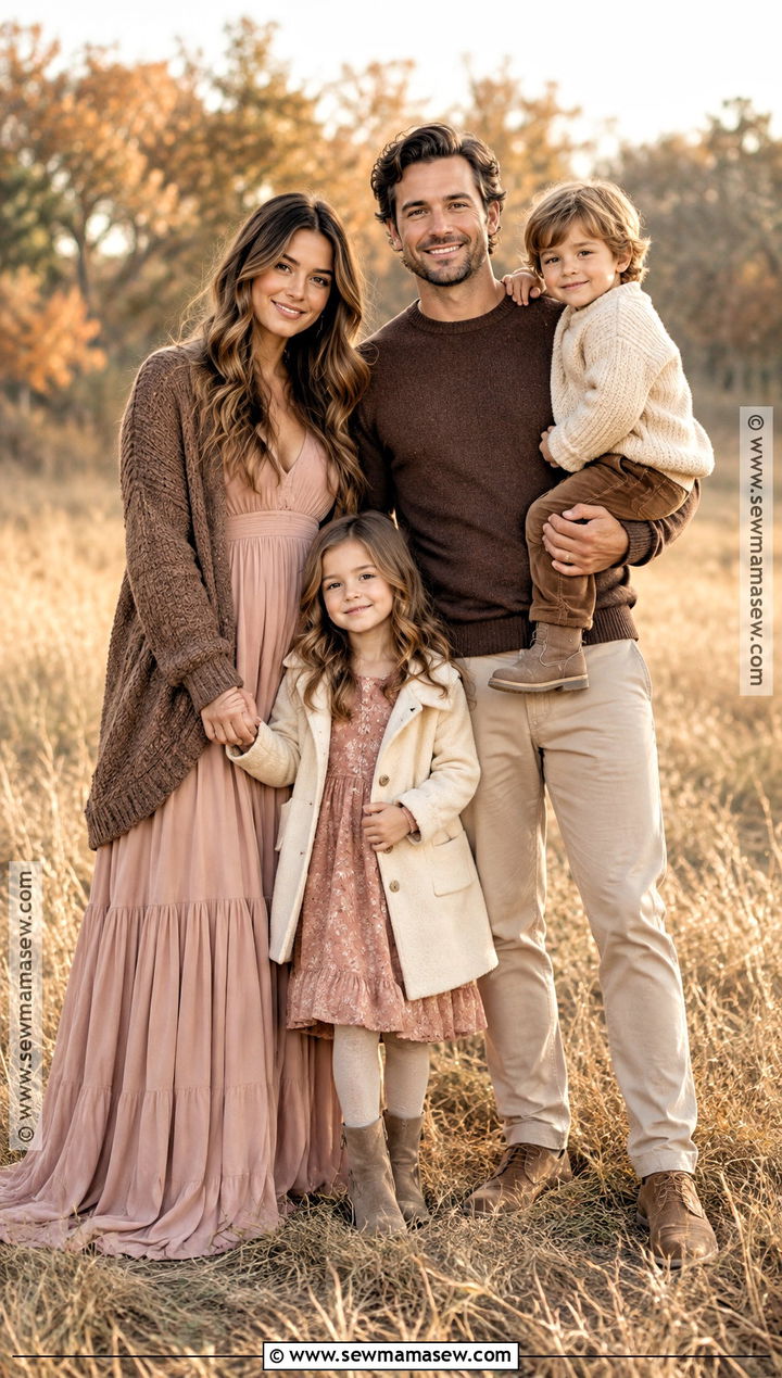 Blush And Mocha Fall Family Photo Outfits - 15 fall family photo style guide ideas