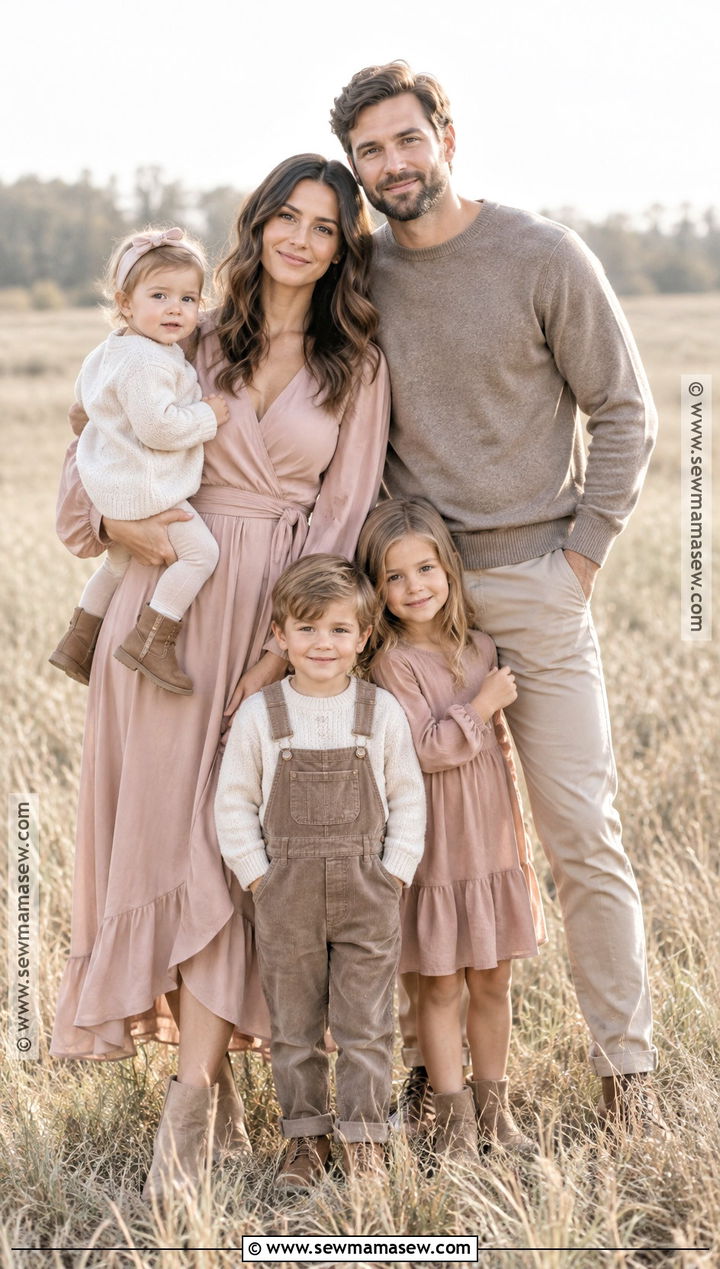 Blush And Taupe Fall Family Photo Outfit - 20 simple fall family photo outfits
