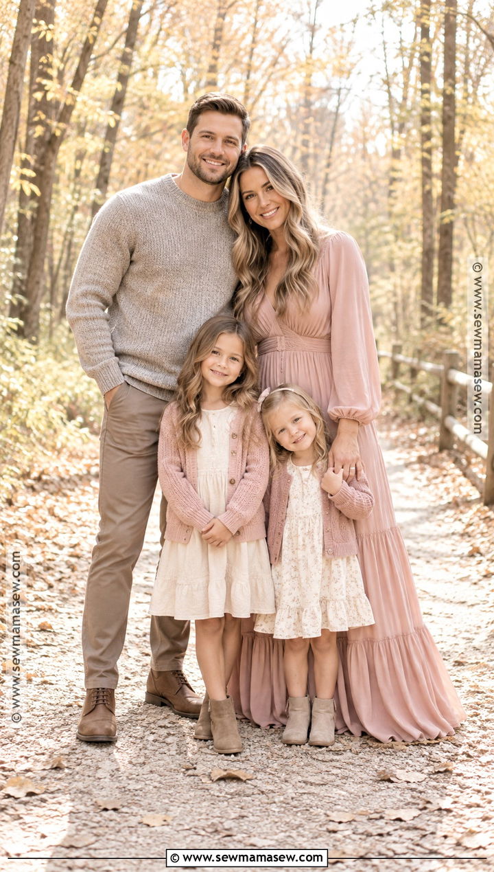 Blush And Taupe Fall Family Picture Outfit - 25 outdoor fall family pictures outfits