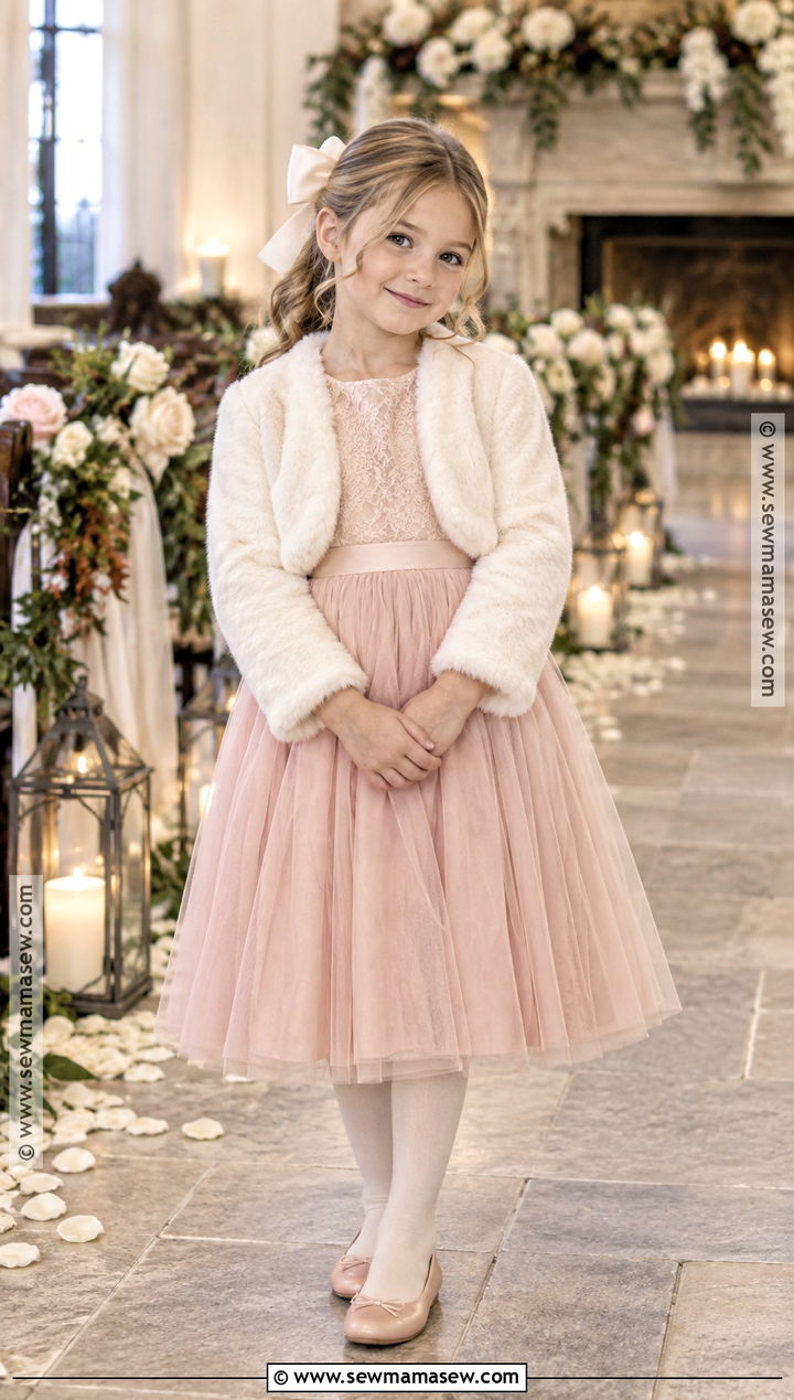 Blush Pink Long Sleeve Flower Girl Dress - 15 November Flower Girl Dresses