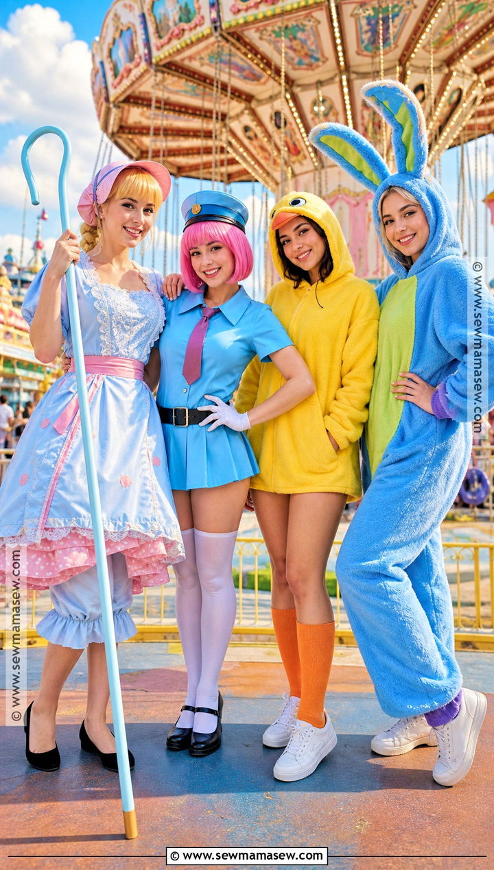 Bo Peep Giggle McDimples Ducky And Bunny Costume - 35 toy story group costume ideas