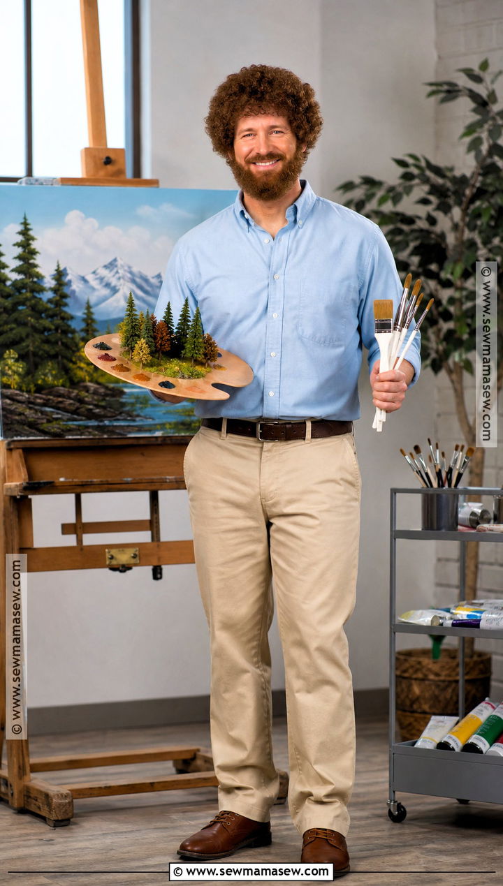 Bob Ross Costume With Curly Wig - 30 Simple Halloween Costumes for Men