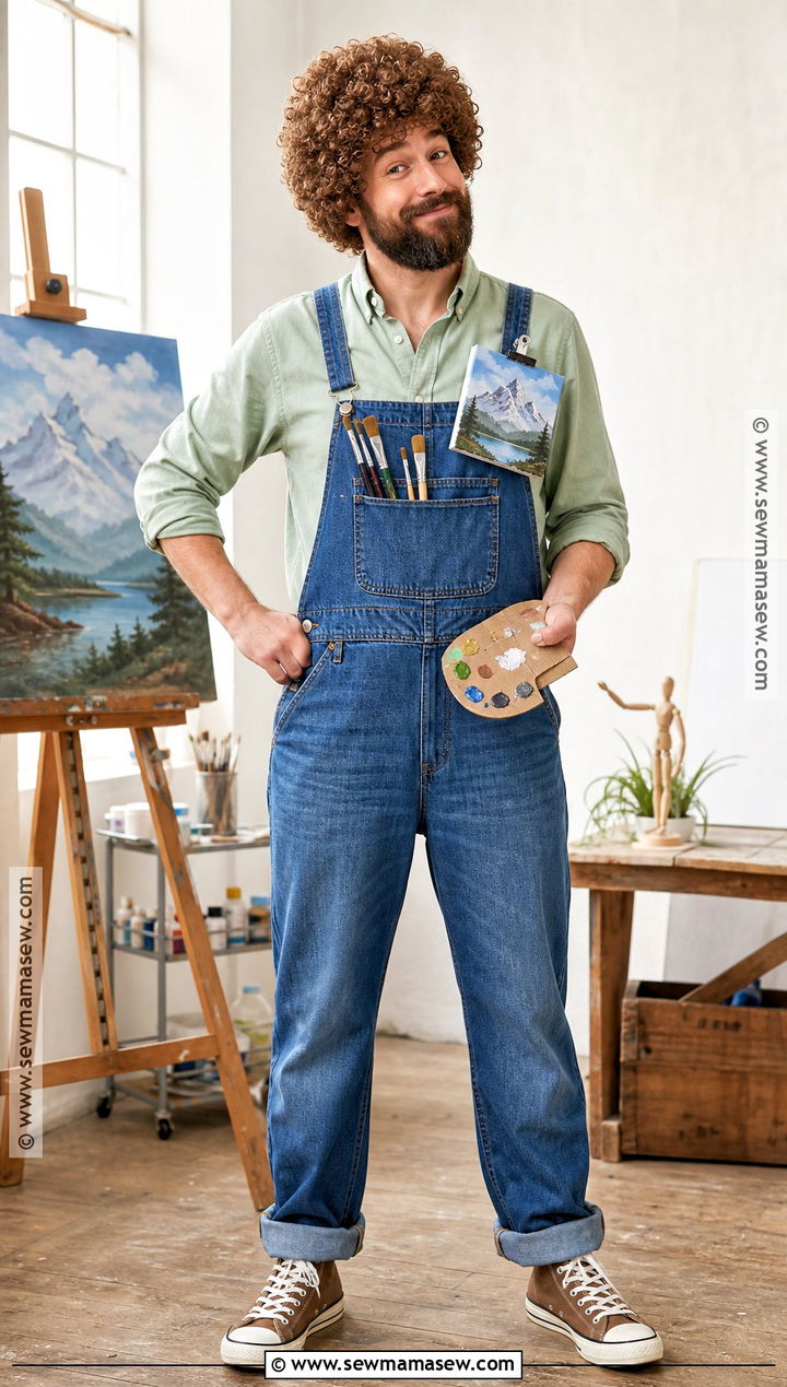 Bob Ross Costume With Overalls - 35 bob ross costume ideas