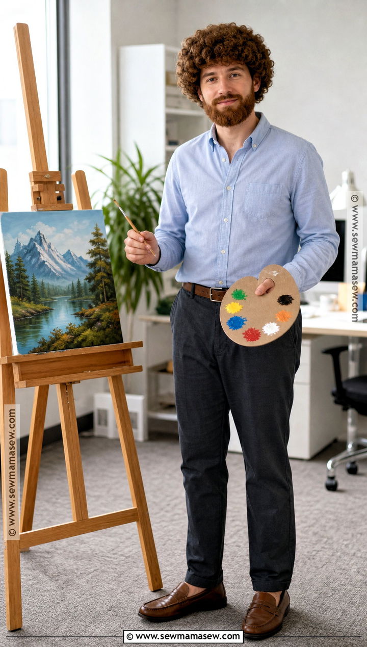Bob Ross Costume With Painter Outfit - 35 easy halloween costumes for work