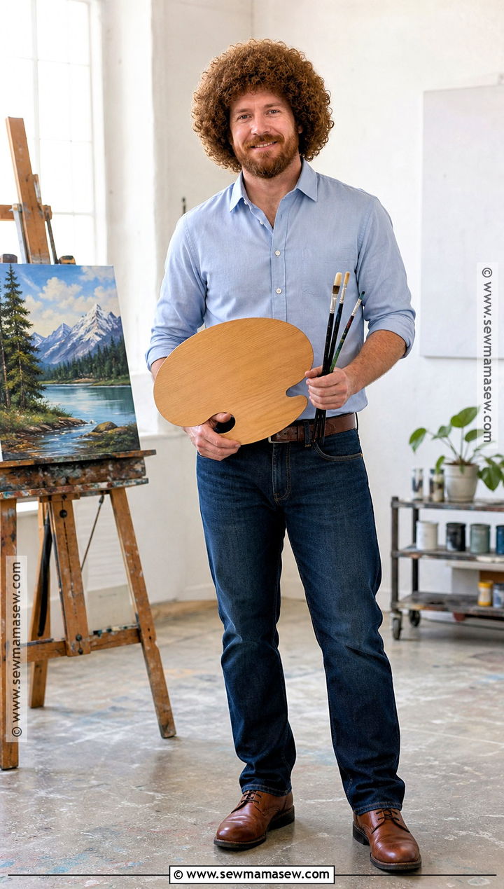 Bob Ross Painter Costume - 30 easy guy halloween costumes