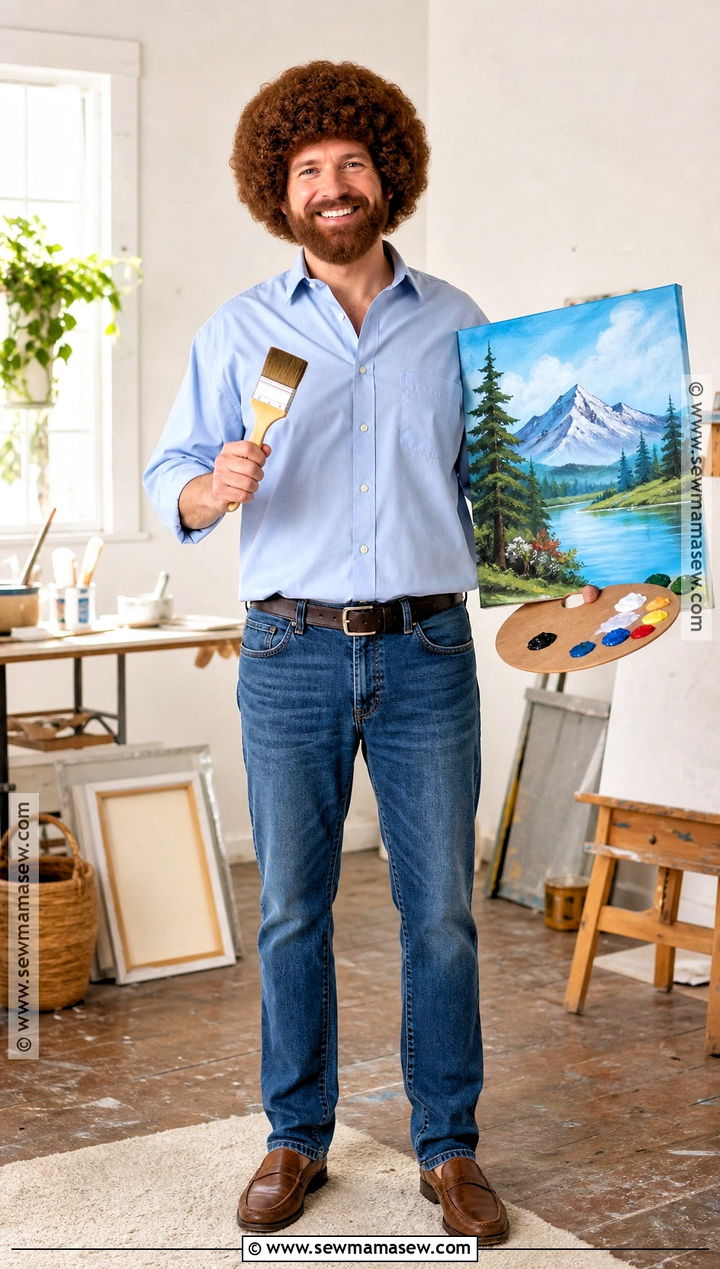 Bob Ross Painter Costume - 30 easy halloween costumes for men