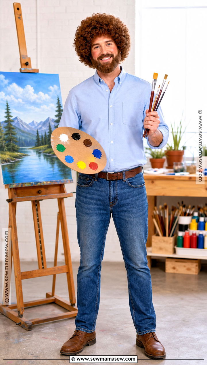 Bob Ross Painter Costume - 35 costume ideas for men