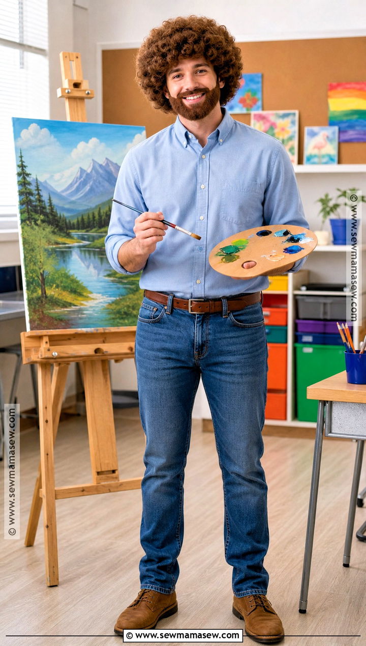 Bob Ross Painter Costume - 30 celebrity dress up day at school ideas