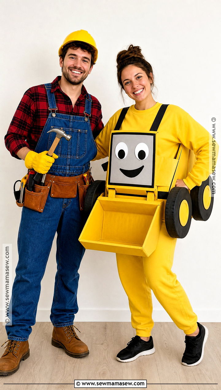 Bob the Builder and Scoop Couple Costume - 35 bob the builder costume ideas