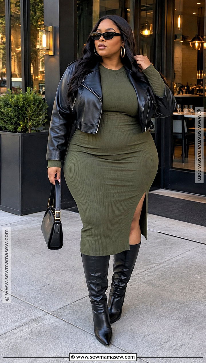 Bodycon Midi Dress Fall Baddie Outfit - 20 fall outfit baddie ideas