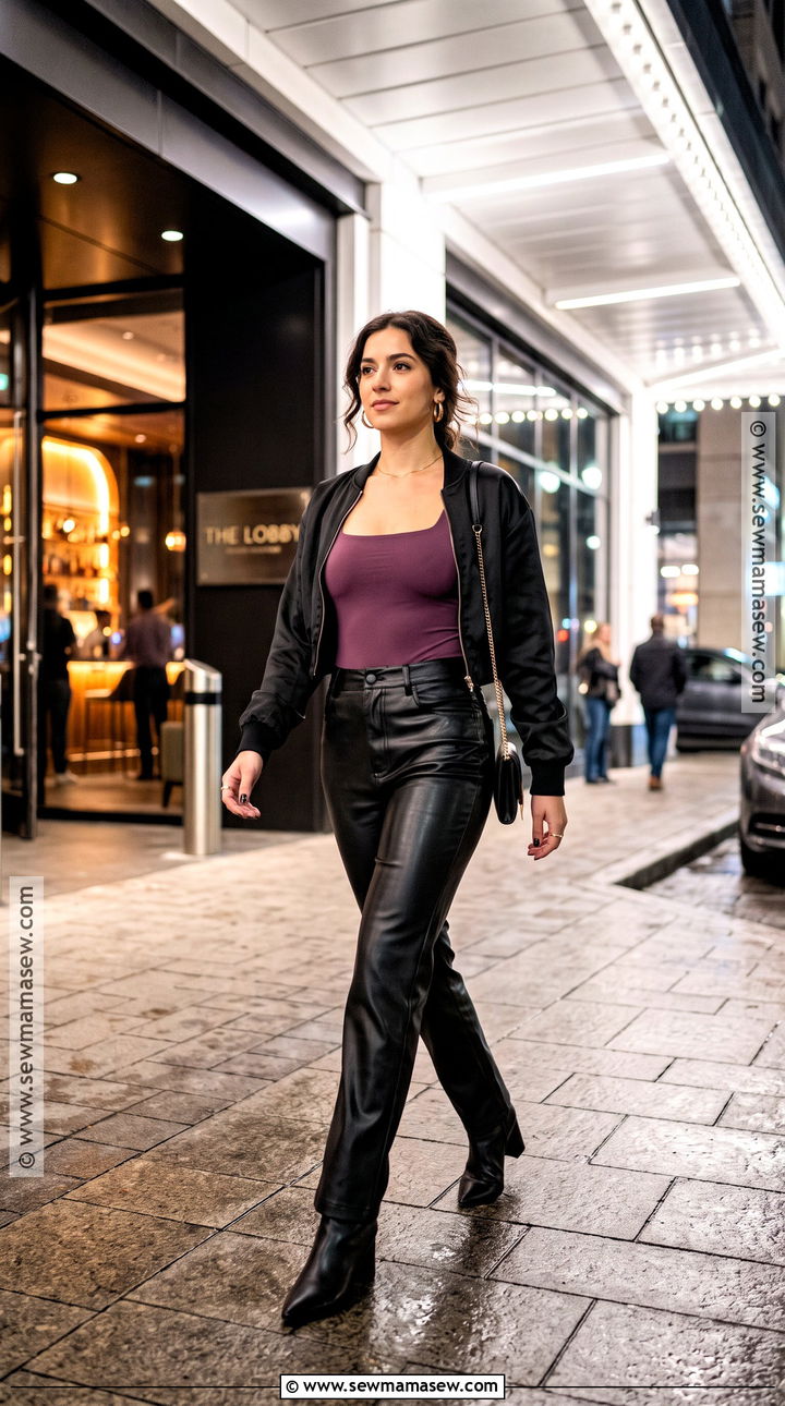 Bodysuit And Leather Pants Fall Club Outfit - 25 fall club outfits