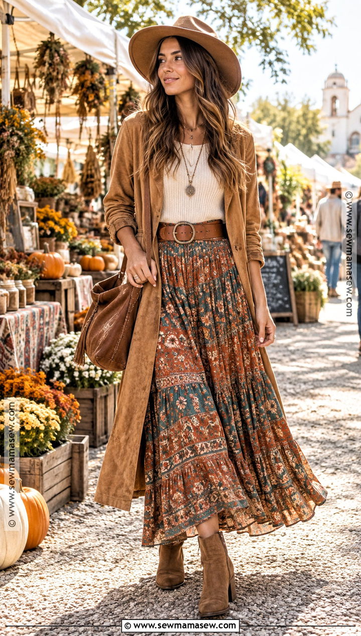 Boho Fall Outfit - 20 fall clothing aesthetic ideas