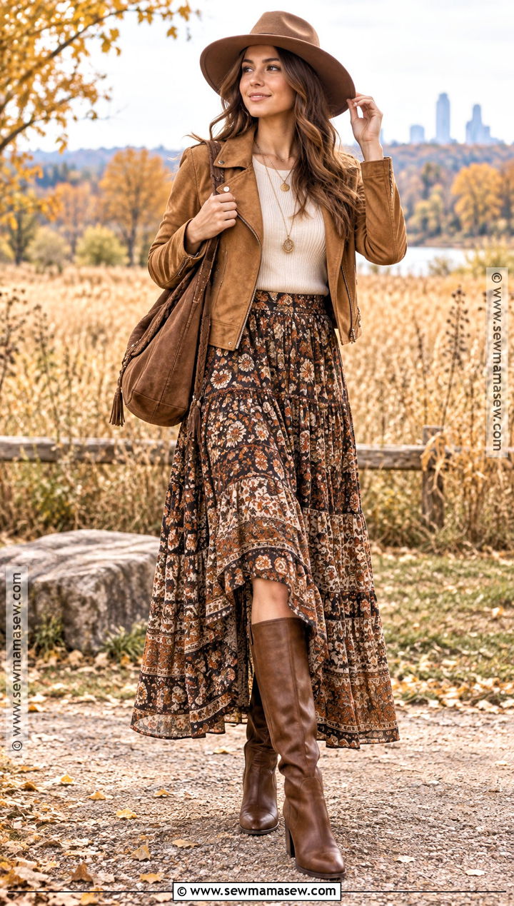 Boho Fall Outfit - 25 fall fashion aesthetic ideas