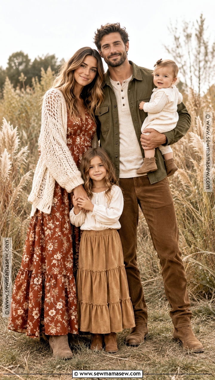 Boho Family Fall Photoshoot Outfit - 25 family fall photoshoot outfits