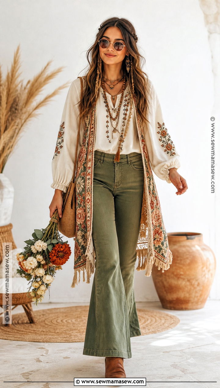 Boho Hippie Costume With Peasant Blouse - 45 hippie costume ideas