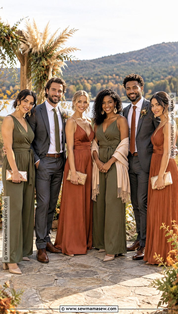 Boho Jumpsuit Fall Wedding Party Attire - 15 fall boho wedding party attire ideas