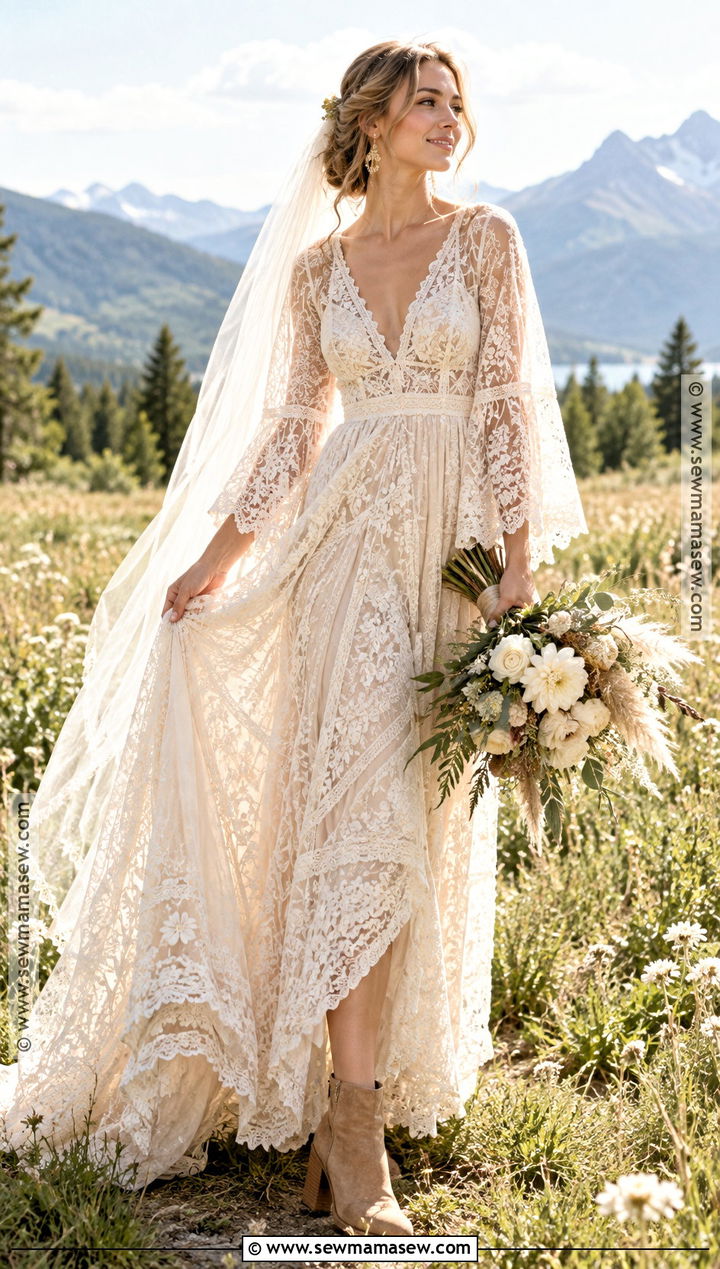 Boho Lace September Wedding Dress - 15 wedding dresses september