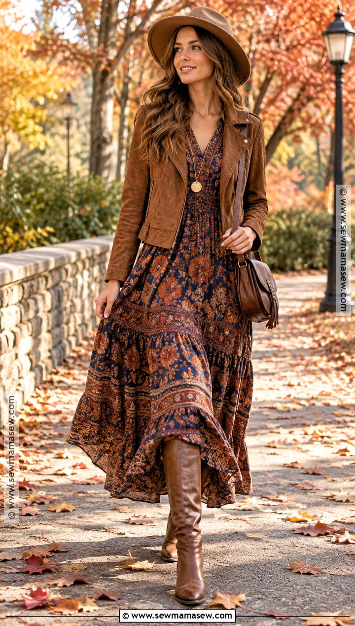 Boho Maxi Dress Autumn Outfit - 30 autumn outfits 2026