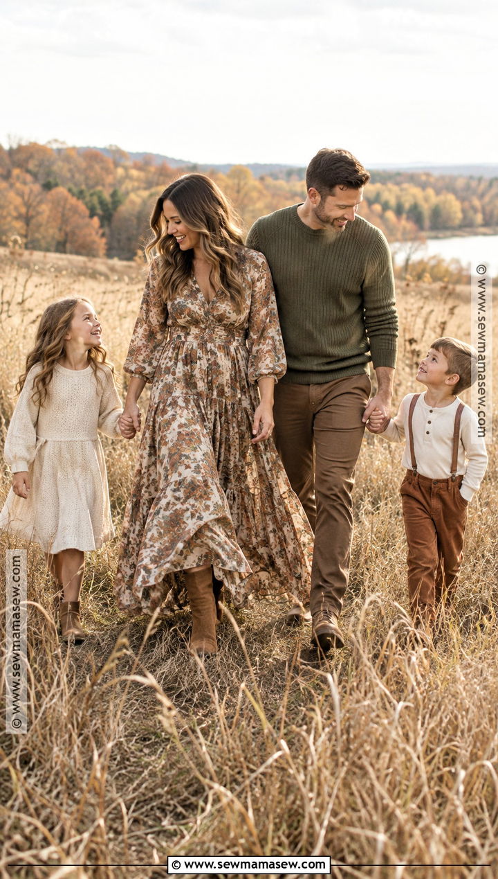 Boho Maxi Dress Fall Family Photo Outfits - 15 fall family shoot outfit ideas