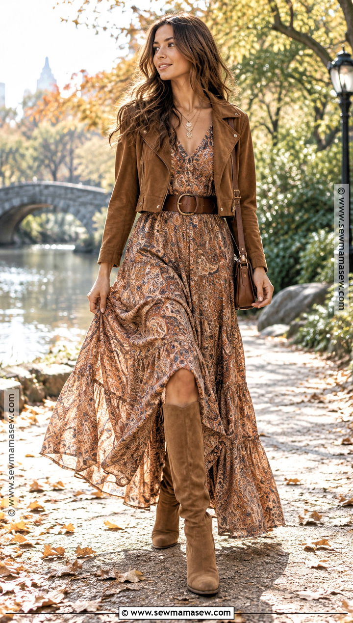 Boho Maxi Dress Outfit - 15 fall dresses 2026 trends