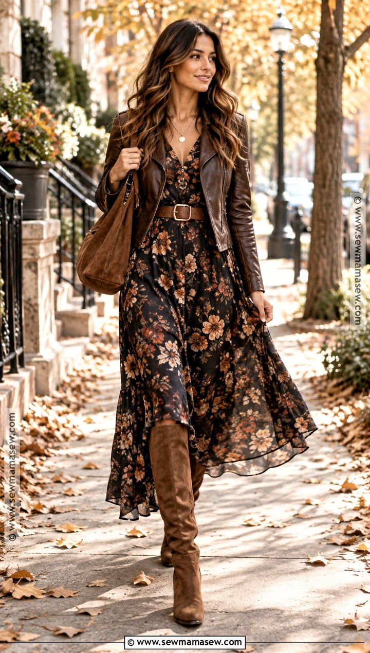 Boho Maxi Dress and Knee High Boots Outfit - 15 trend fall winter 2026 outfits