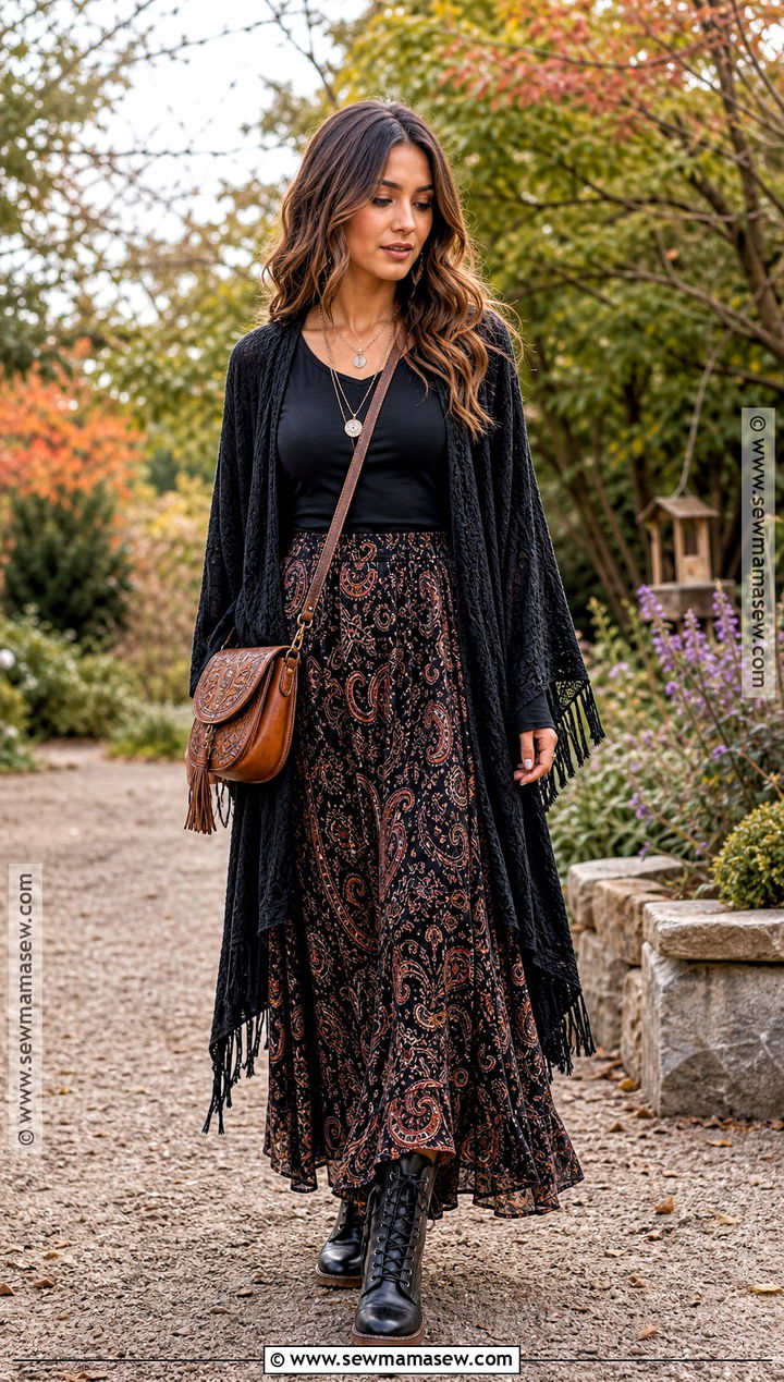 Boho Maxi Skirt Witch Outfit - 35 witch outfit ideas