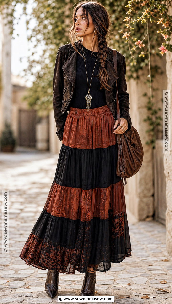 Boho Maxi Skirt Witch Outfit - 40 modern witch outfit ideas