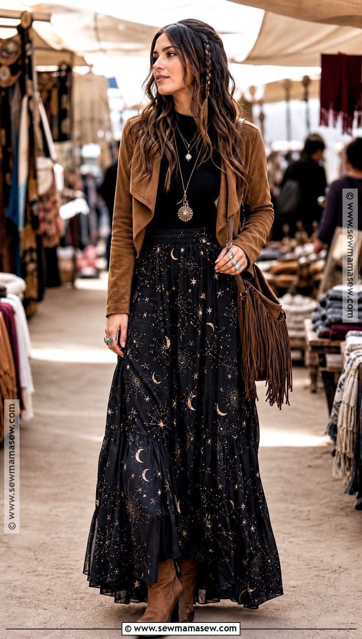 Boho Maxi Skirt Witch Outfit - 30 Modern Witch Outfit Aesthetic Ideas