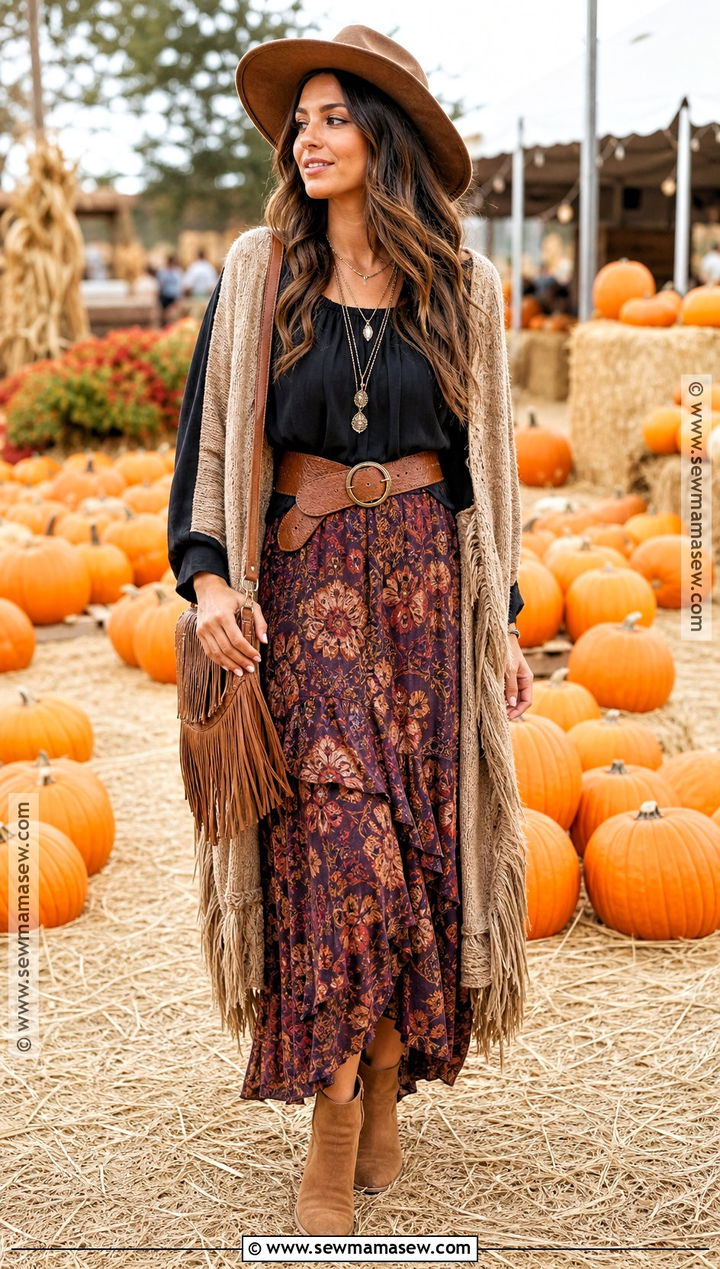 Boho Witch Halloween Outfit - 30 Halloween Aesthetic Outfits