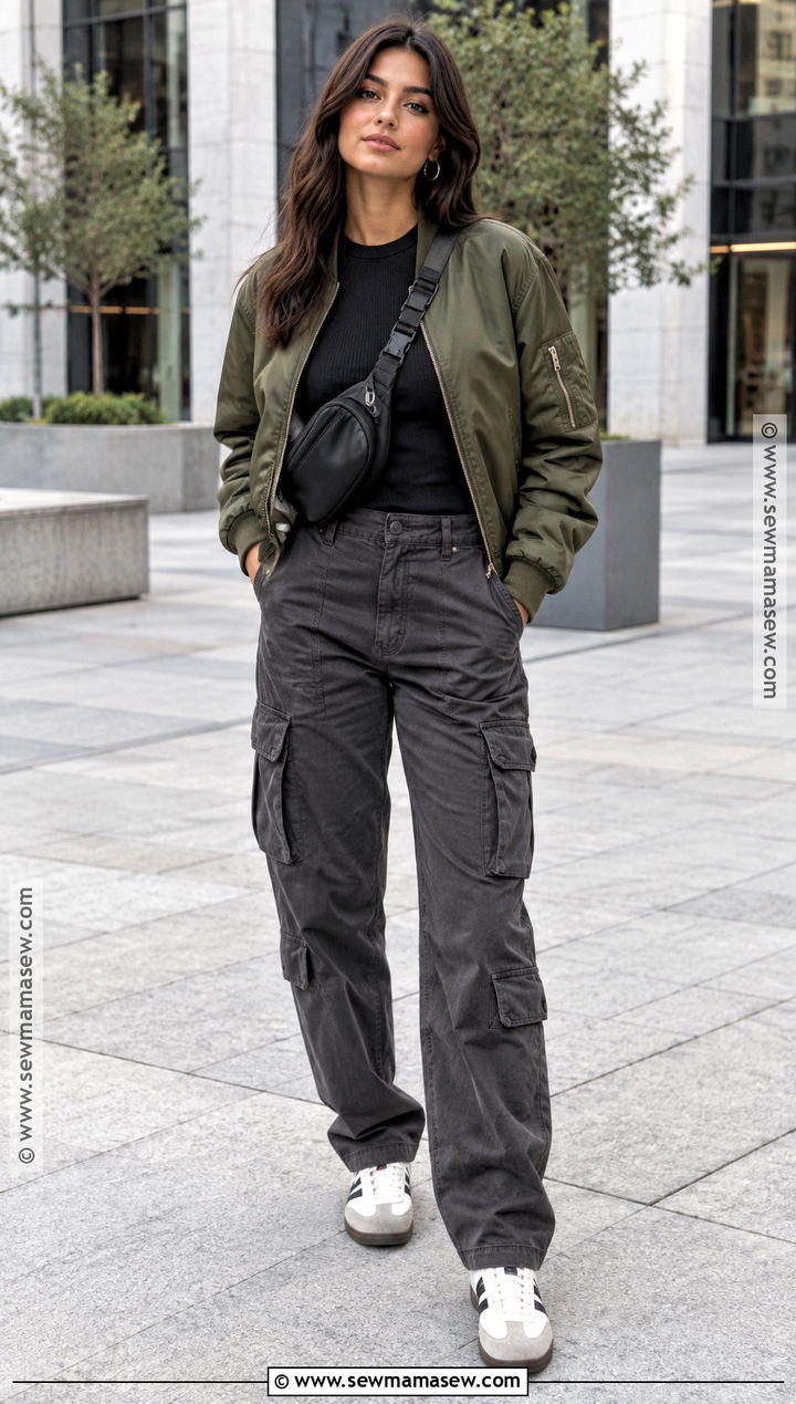 Bomber Jacket And Cargo Pants Fall Outfit - 15 Fall Style 2026 Ideas for Women