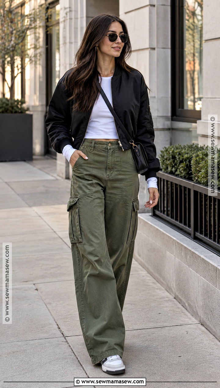 Bomber Jacket And Cargo Pants Outfit - 15 Fall Clothing Styles 2026