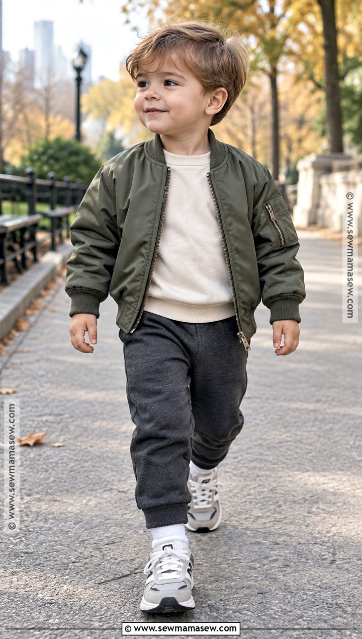 Bomber Jacket And Sweatpants Toddler Fall Outfit - 25 fall toddler outfits