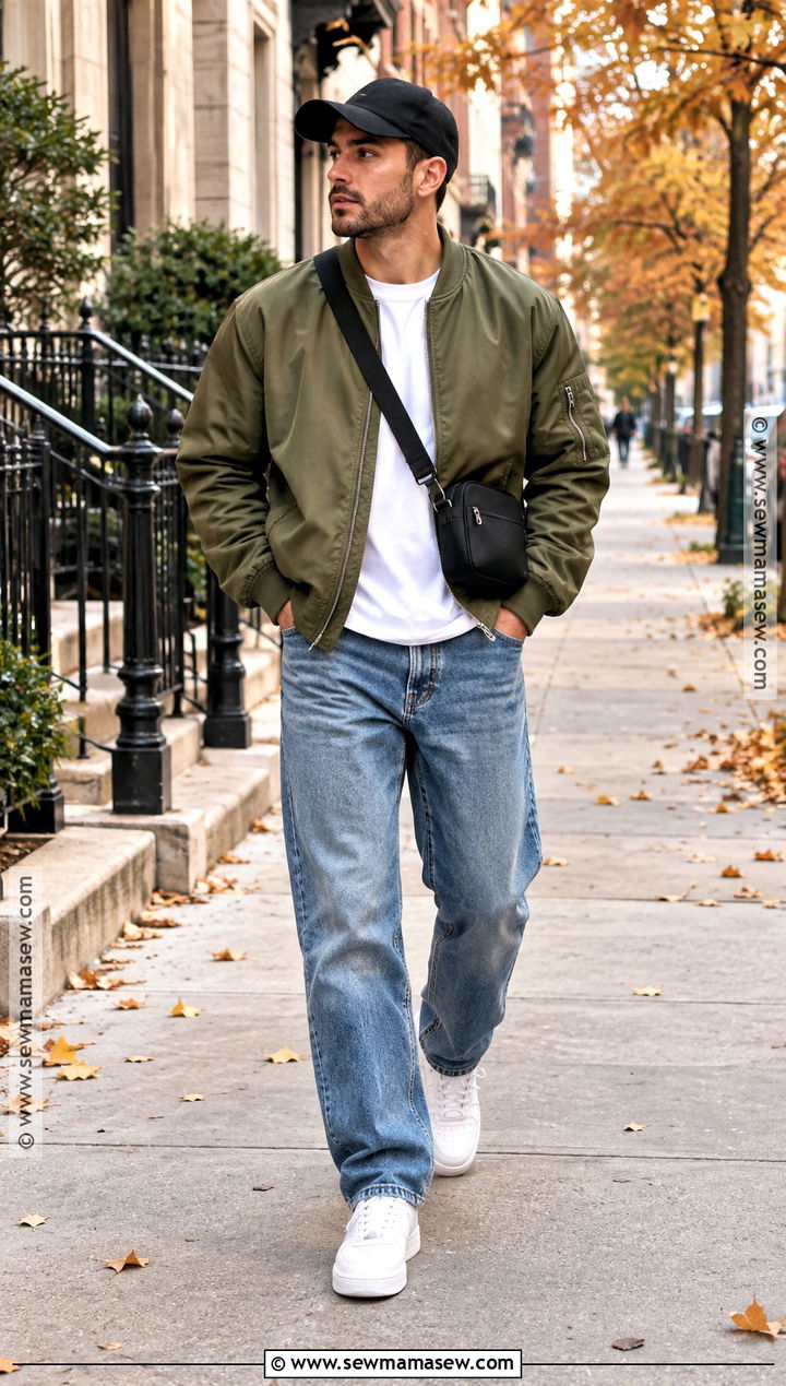 Bomber Jacket Fall Street Outfit - 15 casual men fall outfits street styles