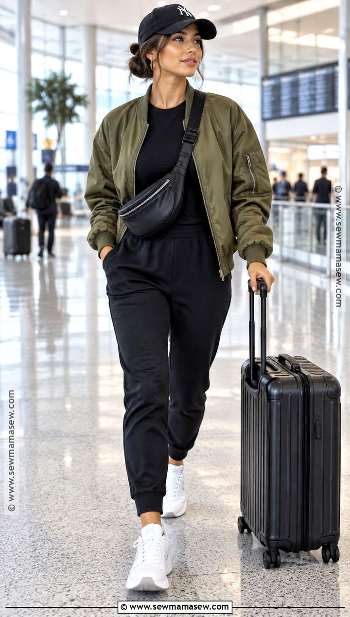 Bomber Jacket Joggers And Sneakers - 15 Casual Fall Outfits For Women Sneakers