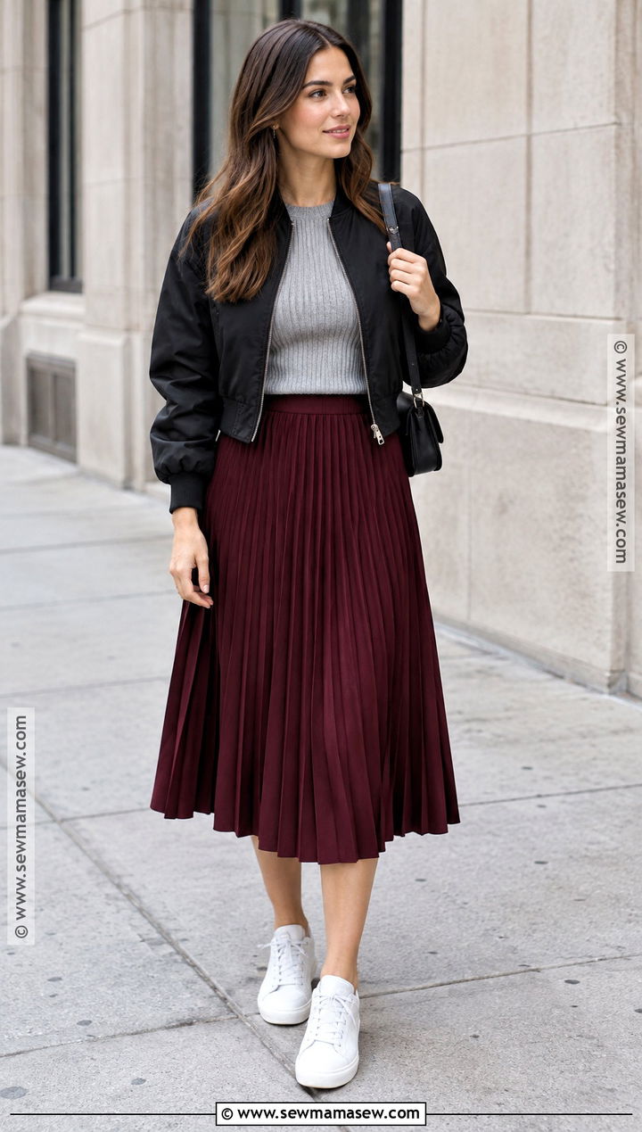 Bomber Jacket With A Midi Skirt - 20 Fall Clothing Essentials
