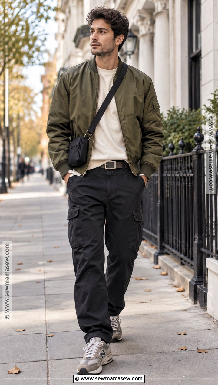 Bomber Jacket With Cargo Pants Fall Fit - 20 fall fit ideas for men