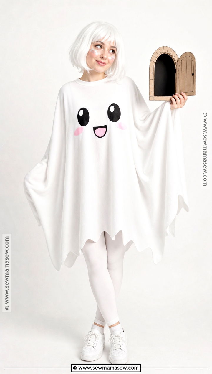 Boo Costume With White Cape - 30 super mario costume ideas