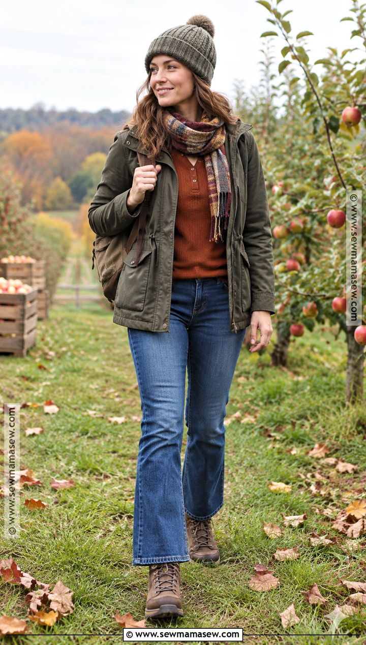 Bootcut Jeans With Utility Jacket And Hiking Boots - 20 Fall Bootcut Jeans Outfits