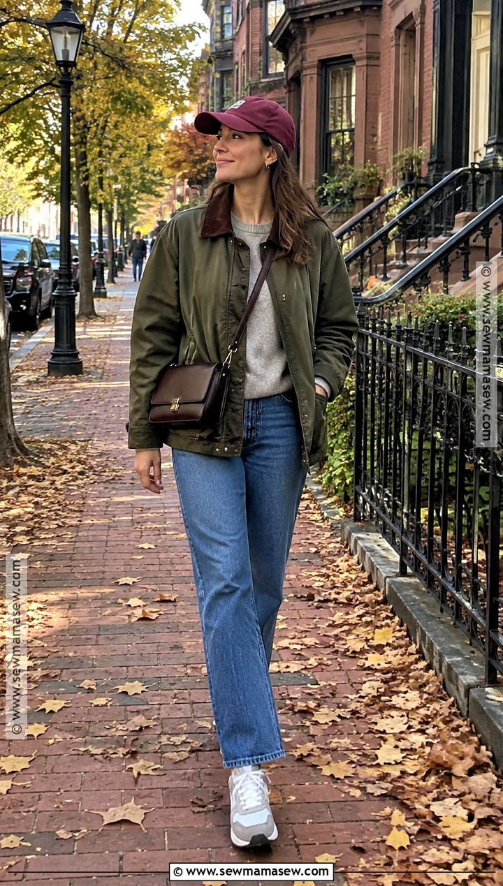 Boston Barn Jacket and Straight Leg Jeans Outfit - 25 Boston Outfits Fall